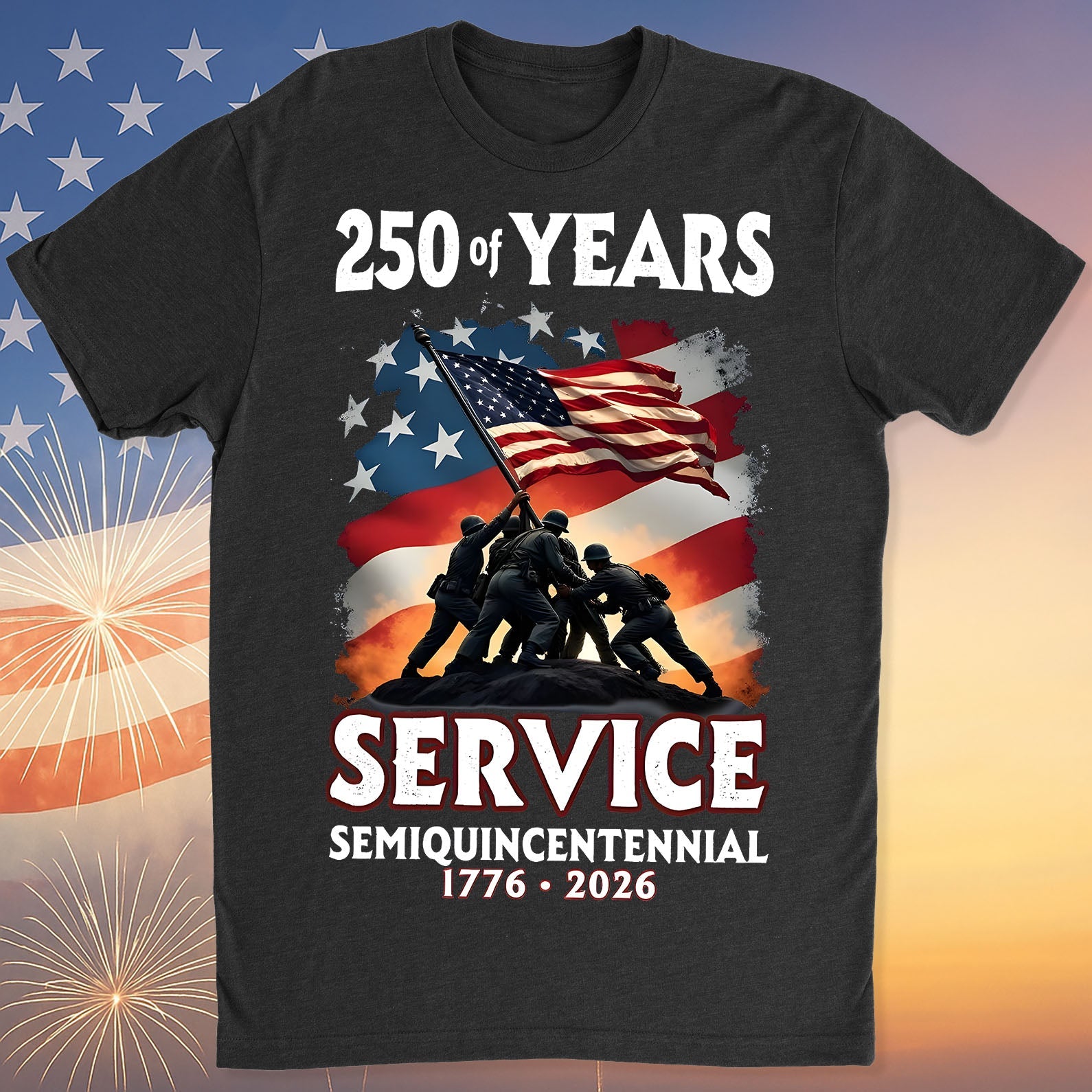 250 Years Of Service Semiquincentennial Shirt | Happy 250th Birthday USA | Patriotic 4th Of July Tee | America 250th Anniversary 682491